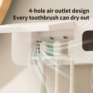 Cross-border New Intelligent Toothbrush Holder Sterilization Air-dry Multifunctional Sterilizer Toothpaste Squeeze Hole-free Wall Hanging Simple