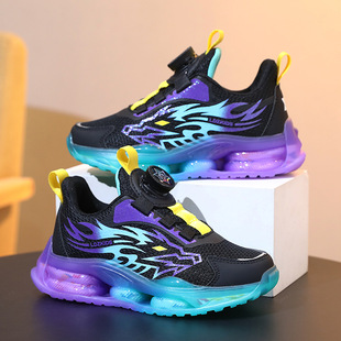 Captain Long Boys sneaker 2024 Autumn Rotating Buckle Children's Shoes sneaker Middle and Big Children's Running Shoes Breathable Mesh Shoes