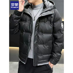 Bairui Teng Men's Down Jacket 2024 Winter New Warm Cold-proof Short Top Fashionable Casual Hooded Jacket