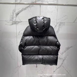 Fashionable Brand Mm24 Autumn and Winter New Style Fashionable Warm and Versatile Hooded Bread Cotton Jacket with Letter Embroider Embellishment