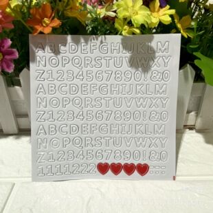 New white stickers digital stickers Red love three-dimensional bubble stickers English stickers children gift stickers