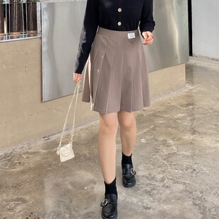 Cudubao large size women slightly fat sister 2021 autumn new A word pleated slim high waist skirt