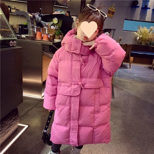 Girls' Winter Cotton Coat 2025 New Korean Style Coat Over Knee Thickened Loose Cotton Coat Trendy Cotton Coat for Middle and Big Children