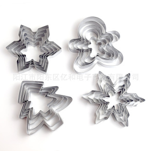 Christmas Cookie Mold Stainless Steel Snowflake Christmas Tree Gingerbread Man Cookies Vegetable and Fruit Cut 