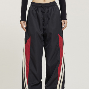 Cross-border Street Functional Style Sticker Sewing Striped Casual Trousers Straight Design Sense Trousers Men's Summer All-match Trendy