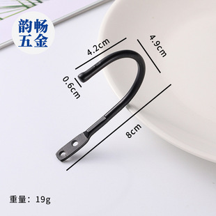 ✅ Spray Black Wire Clothes Hook Single Hook Simple Wire Home Decoration Cabinet Wall Painting Hook Load-Bearing Single Hook Modern