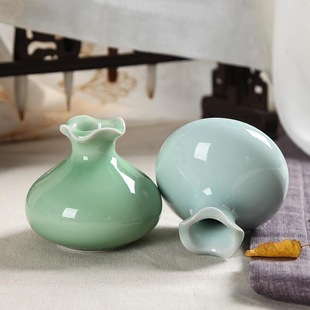 Celadon Creative Home Living Room Decorations Chinese Ornaments Handmade Distinctive Floret Countertop Hydroponic Flower Arrange Mini