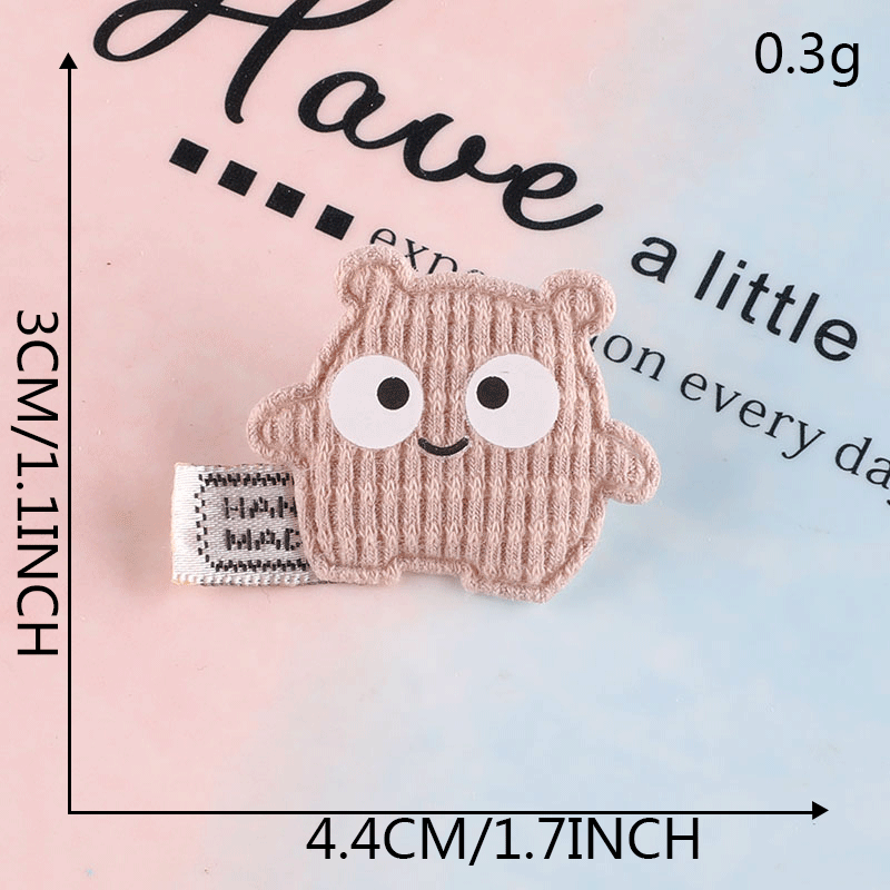 Cloth Stickers Decorative Accessories Cute Plush Bear Cartoon Hairpin Leather Ring Accessories Brooch Handmade diy Hair Accessories Accessories