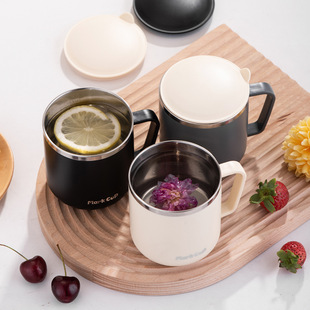 304 stainless steel cup kindergarten children Adult Milk Cup with lid Cup stainless steel cup drinking cup tea cup