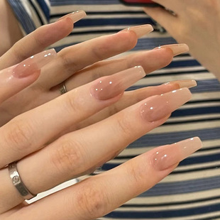 Solid color simple wear a long European and American ballet nail nail piece pure want nude fake nail finished nail piece wholesale