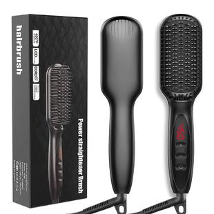 Cross-Border Men's electric beard modeling straight hair comb mini men's beard hair straightener beard straight hair comb