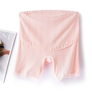 Pregnant Women's Safety Pants Pure Cotton Leggings Spring and Summer High Waist plus size Anti-running Light Shorts Non-wearing Underwear for Pregnant Women with Crotch