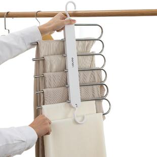 Folding Pants Rack Multifunctional Multi-Layer Pants Hanger Home Magic Traceless Pants Clip Wardrobe Storage Pants Hanger Daily Use