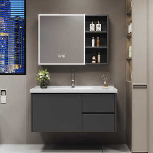 Space aluminum bathroom cabinet combination ceramic integrated basin washbasin washstand toilet simple bathroom cabinet washstand
