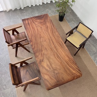 South American walnut solid wood large plate whole plate tea table 1 meter 8 log dining table large plate desk boss office conference table