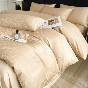 High-grade cotton jacquard bed four-piece set 100 cotton 2025 new light luxury quilt cover bed sheet bedding 4