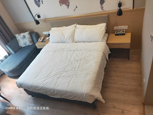 Hotel hotel furniture standard room bed full set of production soft bag bed by rental apartment Business Express hotel furniture