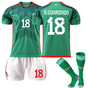 2223 Mexican Football Suit No.14 Home 16 Jersey Green 9 Raul 22 Lozeno Suit Original Socks