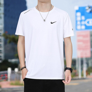 Thin Quick-drying Casual Sports Interior Sports Men's Ice Silk Short-sleeved T-shirt Men's Summer 2023 New Korean Style Fashion Brand