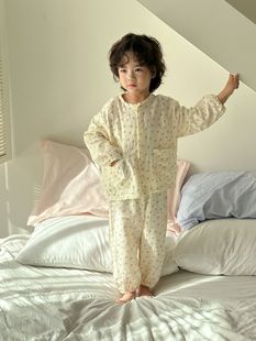 Children's Pajamas Cotton Gauze Category A 2025 New Spring and Autumn Long Sleeve suit Baby Home Clothes for Boys and Girls