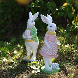 Cross-border New Easter Egg Bunny Crafts Ornaments Home Outdoor Garden Courtyard Away Decorations