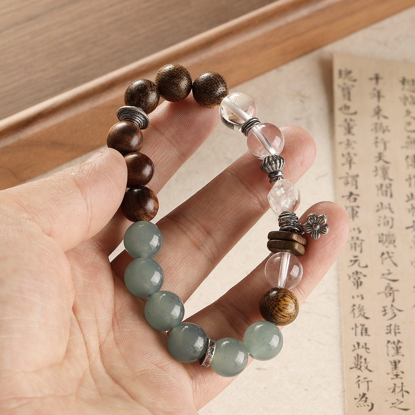 Retro Old Craftsmanship Does Not Fade Panax Notoginseng Silver Small Spacer Bead Pendant Bracelet Necklace Beads DIY Accessories Material