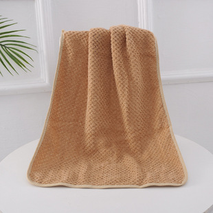 Towel coral fleece pineapple honeycomb face towel quick-drying soft absorbent household simple gift towel wholesale