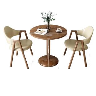 Simple Modern Leisure Small Apartment Reception Negotiation Table and Chair Combination Milk Tea Coffee Shop Dining Table Balcony Small Round Table