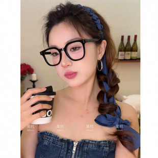 Denim Ribbon ~ New Summer Cool Twist Knot Sweet and Hot Girl Full Toothed Comb Ribbon Hair Band