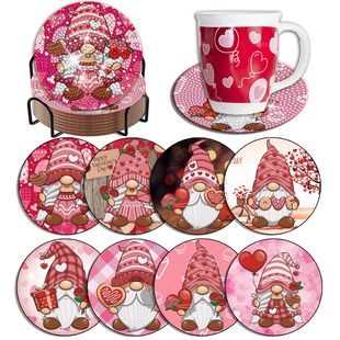 Amazon hot selling diamond painting handmade DIY coaster popular products all styles with shelf handmade sticking diamond show suit