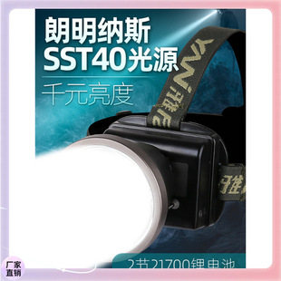 ✅736S headlight led strong light charging super bright head-mounted flashlight 21700 lithium battery outdoor fishing mine