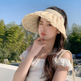 Summer Korean-style small fresh sunscreen cap outdoor all-match sunshade shell cap face small sun hat for women