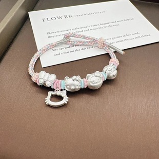 Серебряная нога 999 бант корицу собака Санрио Мерлотти Куроми kitty ручной вязаный браслет для детей
