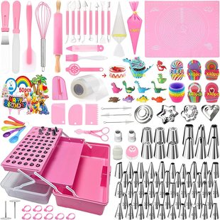 Amazon 488 Piece Set Cake Tools Cake Decorating Tools Cream Mounted Mouth Three-Layer Storage Box suit