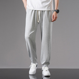 Summer Men's Casual Leggings, Light and Breathable Cotton Pants, Teenagers' Loose Sports Loose Pants, Thin Section