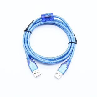 USB2.0 public-to-public data cable computer copy cable connecting cable AM-to-AM cable transparent blue fully shielded