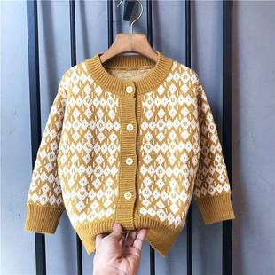 Boys' autumn clothing children's clothing boys' coat 2022 spring, autumn and winter New knitwear sweater cartoon top cardigan Korean style