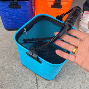 Thickened Bottom Belt Portable Live Fish Bucket Wear-resistant Belt Belt Rope Square Bucket Fishing Supplies Fishing Tackle Outdoor
