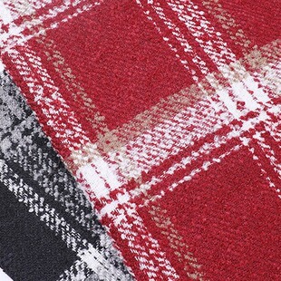 Fall/winter in stock pineapple lattice fabric 350g polyester yarn-dyed woolen lattice shuttle red single-sided woolen clothing fabric