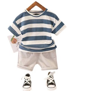 Summer children's clothing 2023 new two-piece boy summer clothing 1-34 years old cross-border Korean short sleeve foreign style manufacturers wholesale