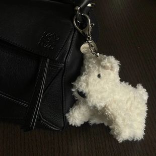 Original jellycat West Highland Doll Keychain Pendant Cute Highland Puppy Bag Plush Hanging Ins