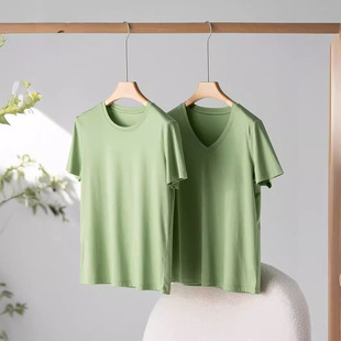 Heavy 10% mulberry silk shopkeeper recommended ~ summer hand many U-neck crew neck V-neck Jin soft cotton T-shirt women summer