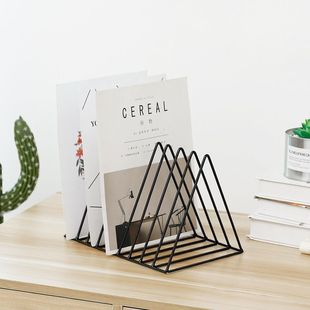 Triangular Desktop Storage Fit Rack Iron Metal Office Storage Rack Nordic Ins Simple Desktop Bookshelf