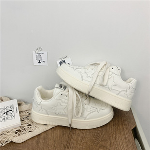 2024 Spring and Summer Korean-style All-match Platform Canvas Shoes Women's Trendy Street Board Shoes Harajuku Student White Shoes