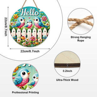 New Spring Pastoral Farmhouse Welcome Wooden Logo Door Hanging Spring Daisy American Country Wall Decoration Wall Hanging