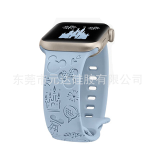Stereo Carved Strap for Galaxy Watch 5 Watch 6 Paradise Monochrome Carved Silicone Strap
