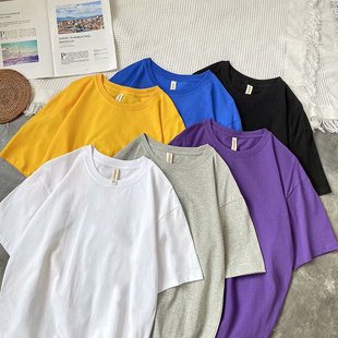 Five-Sleeve Short-Sleeved T-Shirt Men's Clothes Trendy Fashionable Brand Loose ins Hong Kong Style TikTok Half-Sleeved Harajuku Style Simple T-Shirt