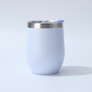 Cross-border 12oz stainless steel thermos cup red wine cup egg cup beer cup vacuum U-shaped eggshell cup factory direct supply