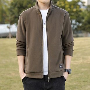 Bird Brand Fleece Fleece Fleece Clothes Men's Dad's Fashionable Collar Top Sports Casual fleece-lined Thickened Jacket Coat