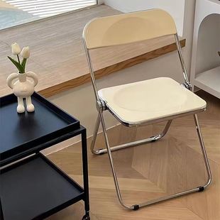 Fashion Ins Stool Cyber Popular Makeup Chair Photo Chair Portable Home Folding Chair Cold Drink Restaurant Dining Chair Transparent Chair